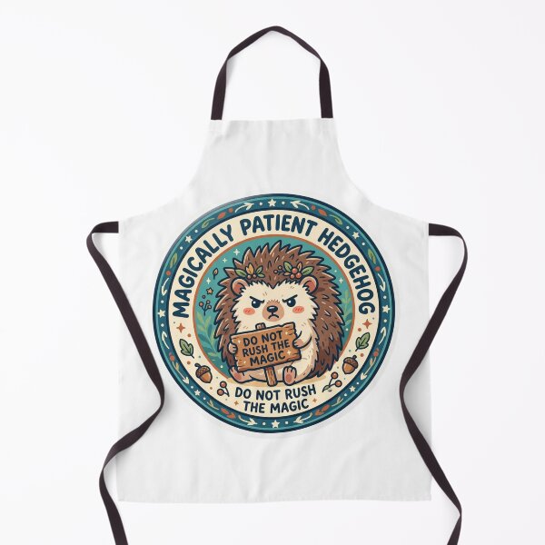Item preview, Do Not Rush The Magic - Funny Patient Hedgehog Badge designed and sold by Sanan Israyilli.