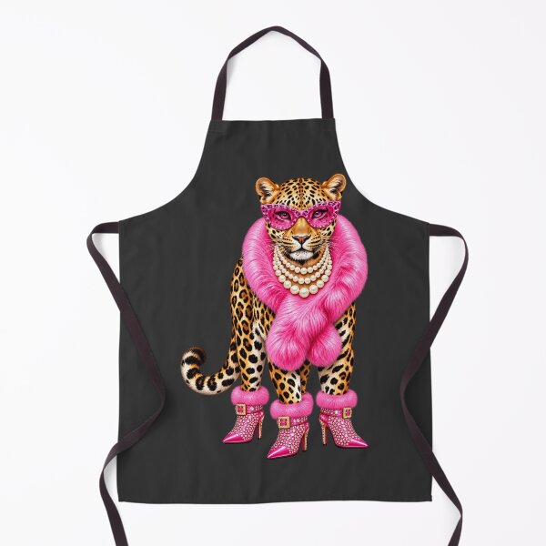 Item preview, Glamorous Leopard Pink Fur Pearl Necklace Fashion Art designed and sold by AmiGraph.