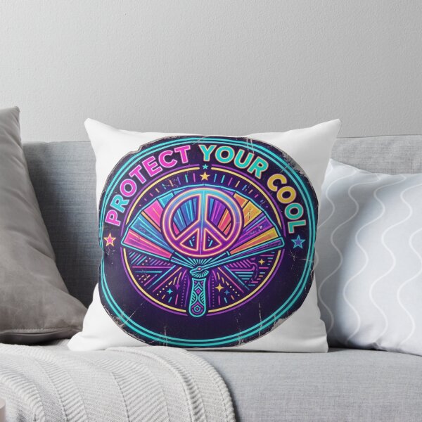 Item preview, Protect Your Cool - Retro 80s Neon Peace Sign Badge designed and sold by Sanan Israyilli.