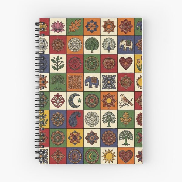 Item preview, Checkered design with Madhubani Motifs  designed and sold by Sakshiartwork.