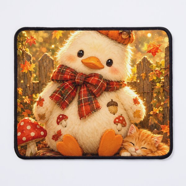 Item preview, Fluffy Autumn Duckling and Sleepy Kitten designed and sold by Pure Craft.