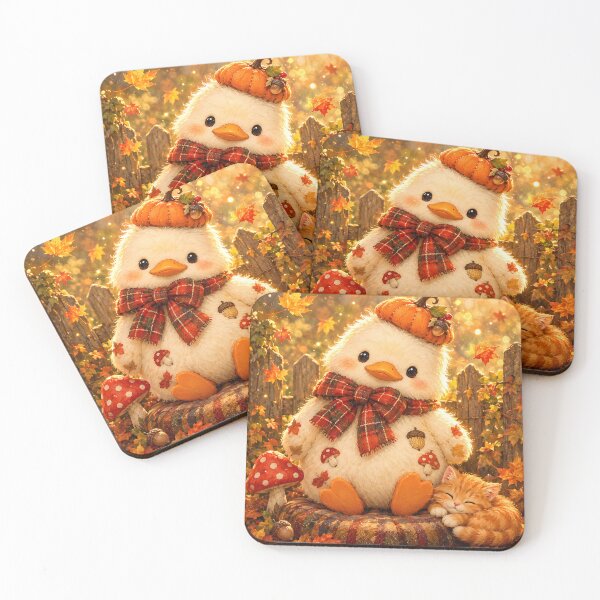 Item preview, Fluffy Autumn Duckling and Sleepy Kitten designed and sold by Pure Craft.