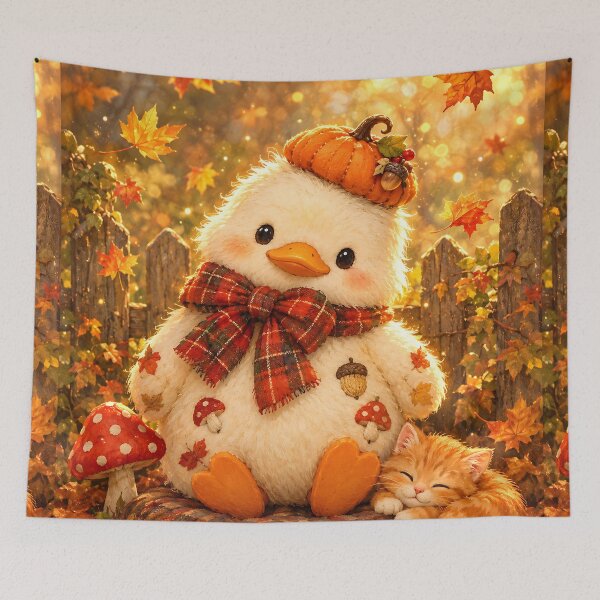 Item preview, Fluffy Autumn Duckling and Sleepy Kitten designed and sold by Pure Craft.