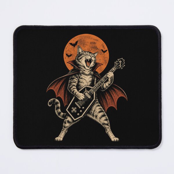 Item preview, black cat halloween cat playing guitare designed and sold by Kladhadredo.