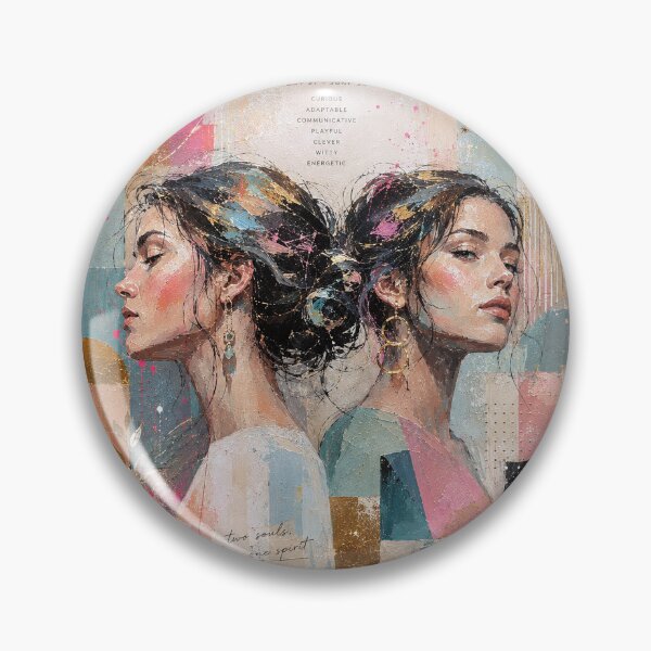 Item preview, Gemini Zodiac Painting – The female Twins designed and sold by GalleryKauffeld.