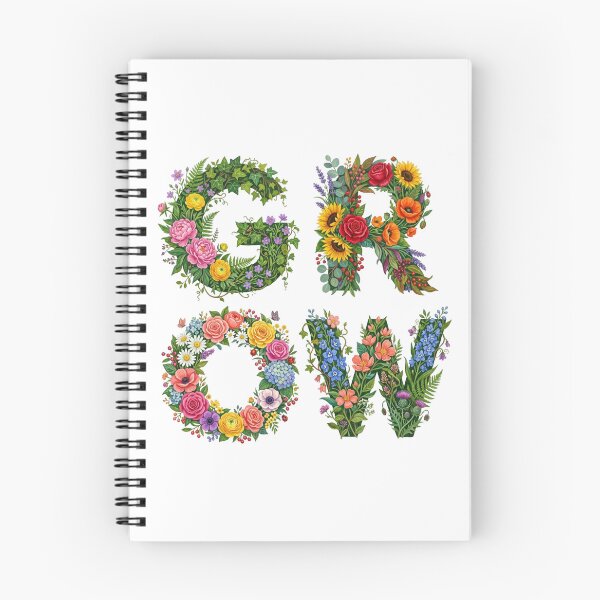 Item preview, Botanical Garden Growth - Colorful Flower Typography GROW designed and sold by Sanan Israyilli.