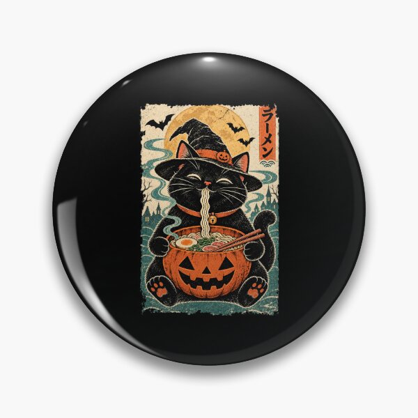 Item preview, Black Cat Ramen Witch Halloween Japanese Vintage designed and sold by Kladhadredo.