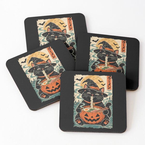 Item preview, Black Cat Ramen Witch Halloween Japanese Vintage designed and sold by Kladhadredo.