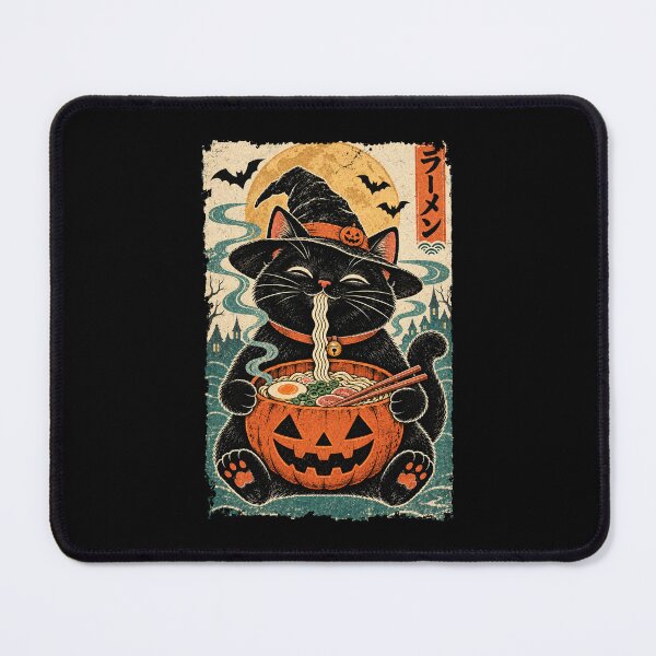 Item preview, Black Cat Ramen Witch Halloween Japanese Vintage designed and sold by Kladhadredo.