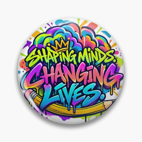 Item preview, Shaping Minds, Changing Lives — Colorful Teacher Graffiti Art designed and sold by CaribChroma.