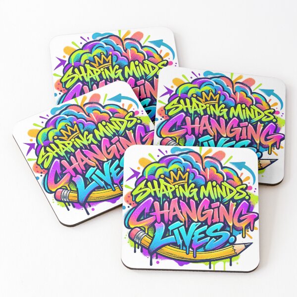 Item preview, Shaping Minds, Changing Lives — Colorful Teacher Graffiti Art designed and sold by CaribChroma.