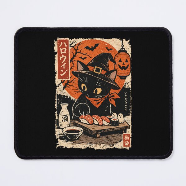 Item preview, Black Cat Sushi Witch Halloween Japanese Vintage designed and sold by Kladhadredo.