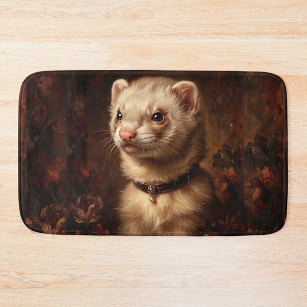Item preview, Noble Ferret Portrait with Pearl Ribbon Choker designed and sold by Real Beast Art.