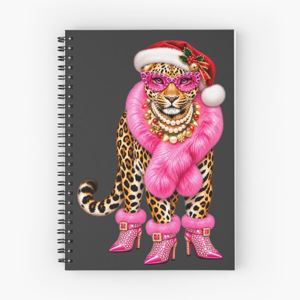 Item preview, Christmas Leopard Pink Fur Pearl Necklace Holiday Art designed and sold by AmiGraph.