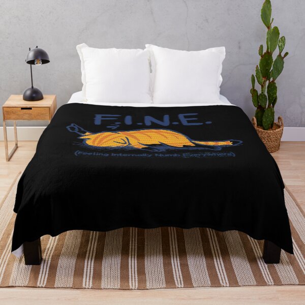 Item preview, FINE Feeling Internally Numb Everywhere Tired Ginger Cat Humor designed and sold by TheHellIWontSh.