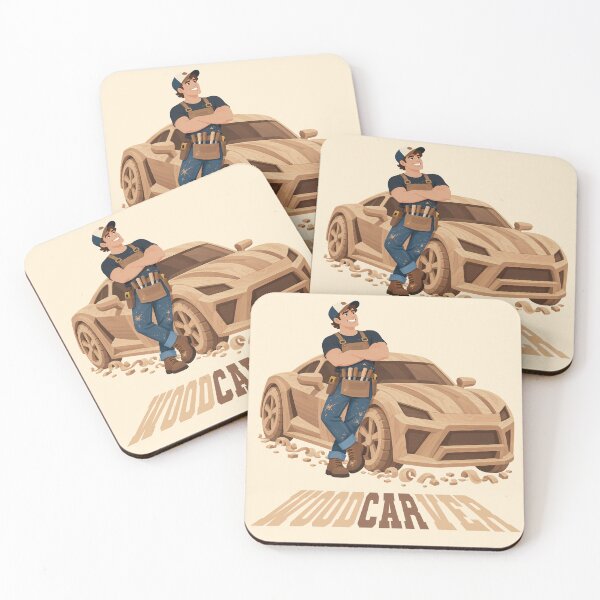 Item preview, Wood Carver With a Wooden Car | Funny Wood Carving Pun designed and sold by karamram.