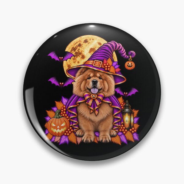 Item preview, Chow Chow Halloween Witch Costume & Spooky Pumpkin designed and sold by PixelsPaws.