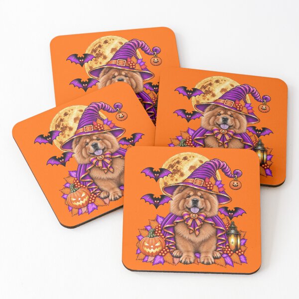 Item preview, Chow Chow Halloween Witch Costume & Spooky Pumpkin designed and sold by PixelsPaws.