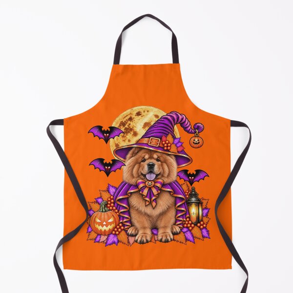 Item preview, Chow Chow Halloween Witch Costume & Spooky Pumpkin designed and sold by PixelsPaws.