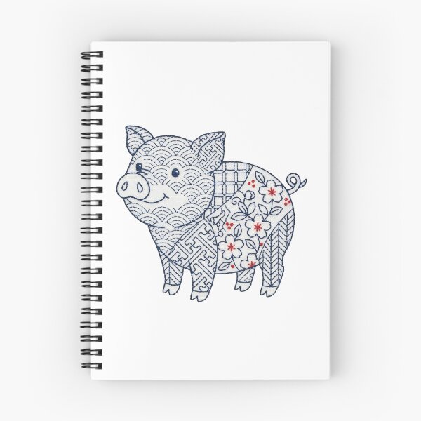Item preview, pigy in sashiko style designed and sold by Maewshooter.
