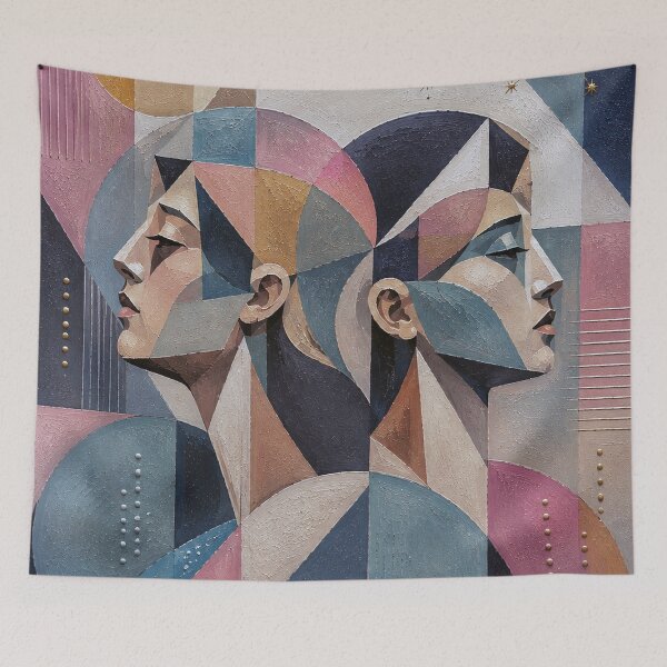Item preview, Gemini Zodiac Painting – The Twins designed and sold by GalleryKauffeld.