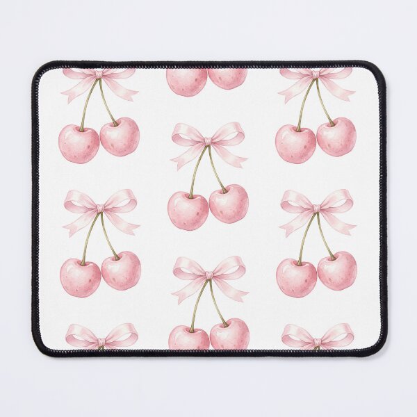 Item preview, Pastel Pink Coquette Cherries with Ribbon Bow - Watercolor Balletcore designed and sold by BeyaDh.