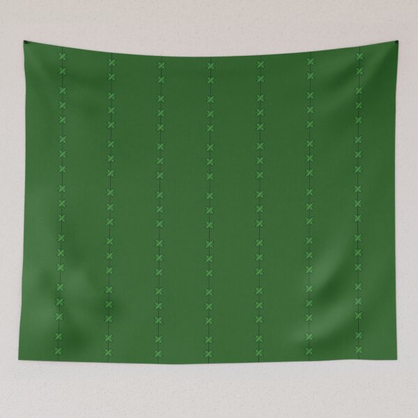Item preview, A repeating pattern with triple lacing in green on a green background. designed and sold by Cherevan.