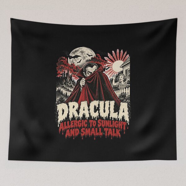 Item preview, Dracula Allergic To Small Talk designed and sold by CerealBoxInk.