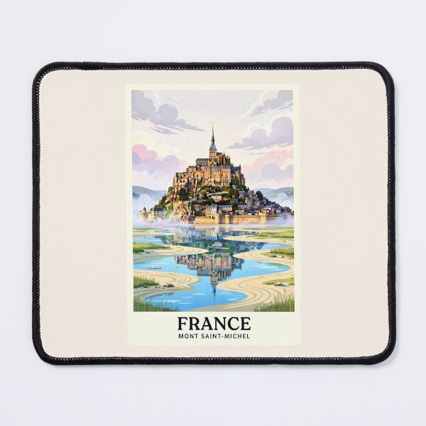 Item preview, France — Mont Saint-Michel — A Mysterious Medieval Island Above the Morning Mist designed and sold by DibujandoPorfa.