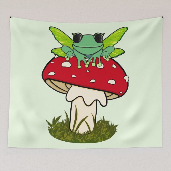 Item preview, Fairy Froggie On Mushroom designed and sold by bloomintoyoubiy.