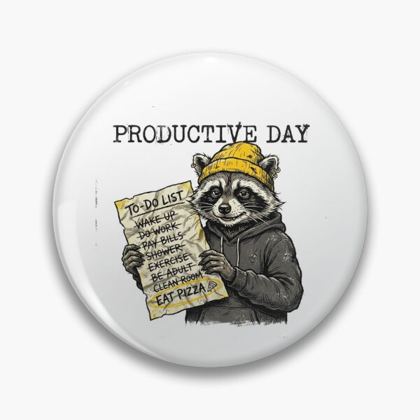 Item preview, Productive Day - Funny Raccoon To-Do List Pizza Art designed and sold by Sanan Israyilli.