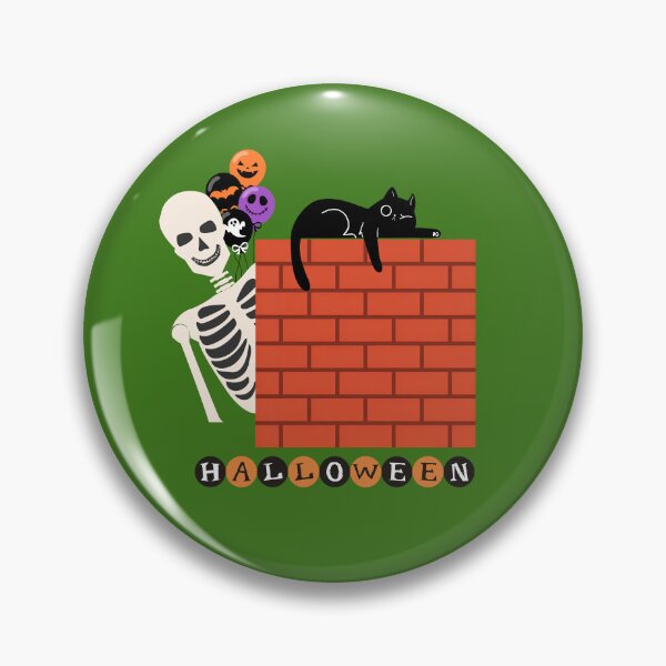 Item preview, Black Cat And Skeleton Halloween Party designed and sold by Inka Moon Design.