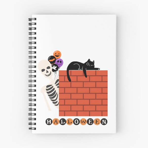 Item preview, Black Cat And Skeleton Halloween Party designed and sold by Inka Moon Design.