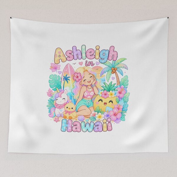 Item preview, Ashleigh Name Gift Kawaii Hawaii Pastel Summer rainbow fall designed and sold by TheChalkyFox.