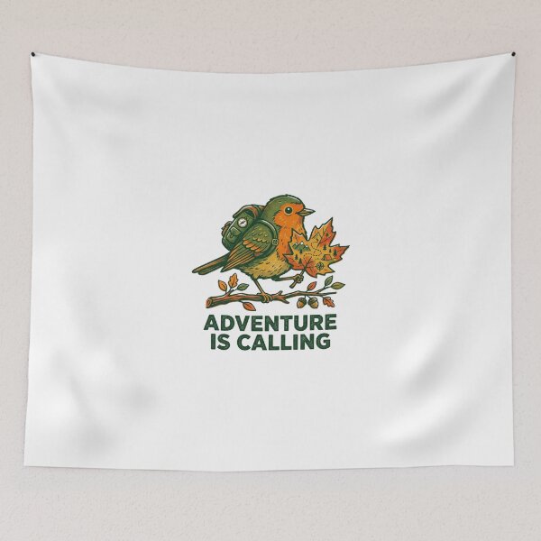 Item preview, Adventure Is Calling - Cute Hiker Bird Autumn Camp Art designed and sold by Sanan Israyilli.