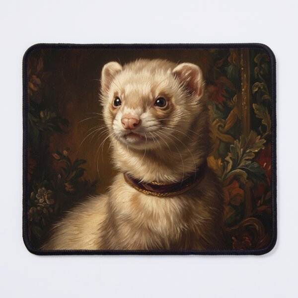 Item preview, Majestic Ferret with Velvet Gold Trim Collar designed and sold by Real Beast Art.
