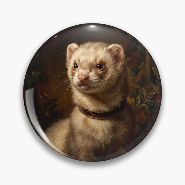 Item preview, Majestic Ferret with Velvet Gold Trim Collar designed and sold by Real Beast Art.