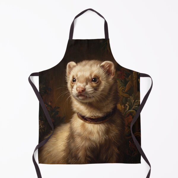 Item preview, Majestic Ferret with Velvet Gold Trim Collar designed and sold by Real Beast Art.