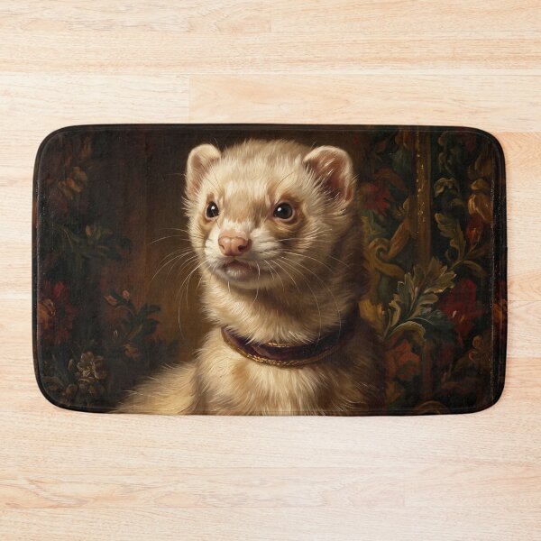 Item preview, Majestic Ferret with Velvet Gold Trim Collar designed and sold by Real Beast Art.