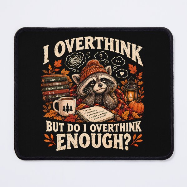 Item preview, I Overthink But Do I Overthink Enough Raccoon Fall Season designed and sold by monika-arthing.