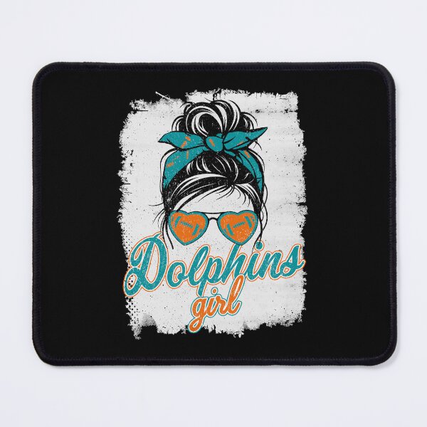 Item preview, Vintage Dolphins Girl Messy Bun Distressed Football Fan Team Spirit designed and sold by RockTheFeal.