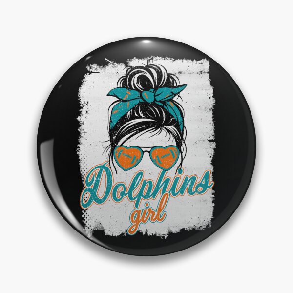 Item preview, Vintage Dolphins Girl Messy Bun Distressed Football Fan Team Spirit designed and sold by RockTheFeal.