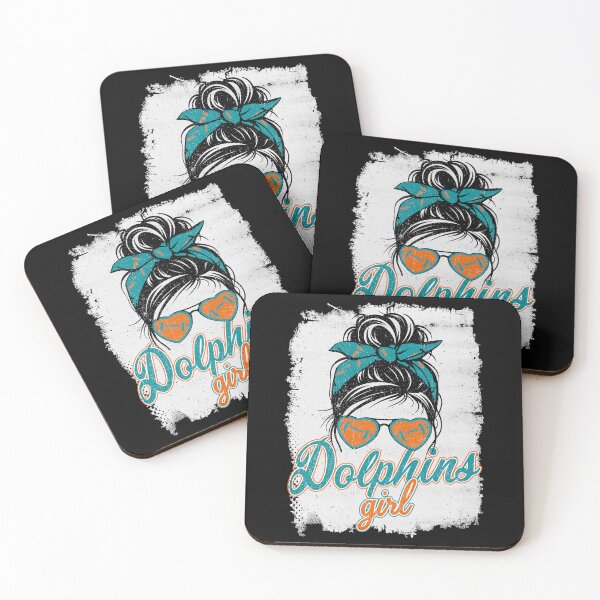 Item preview, Vintage Dolphins Girl Messy Bun Distressed Football Fan Team Spirit designed and sold by RockTheFeal.
