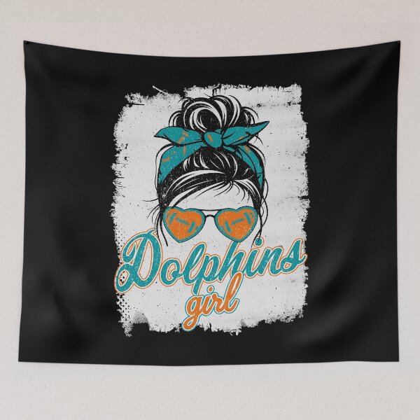 Item preview, Vintage Dolphins Girl Messy Bun Distressed Football Fan Team Spirit designed and sold by RockTheFeal.