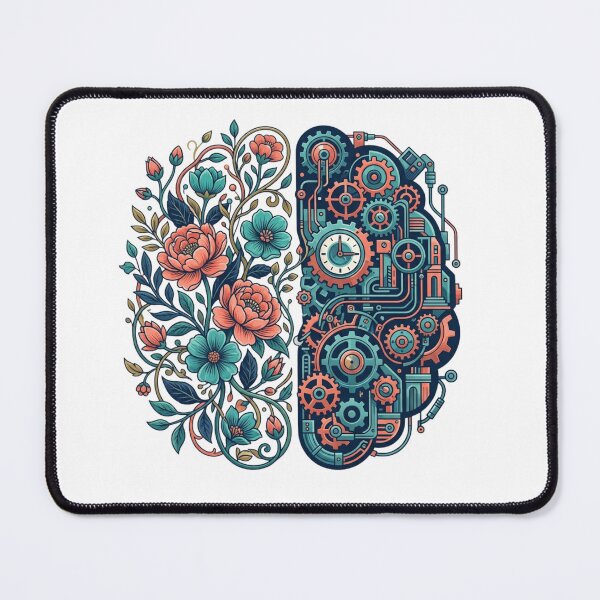 Item preview, Balance of Mind - Left Right Brain Flower Gears Psychology Art designed and sold by Sanan Israyilli.
