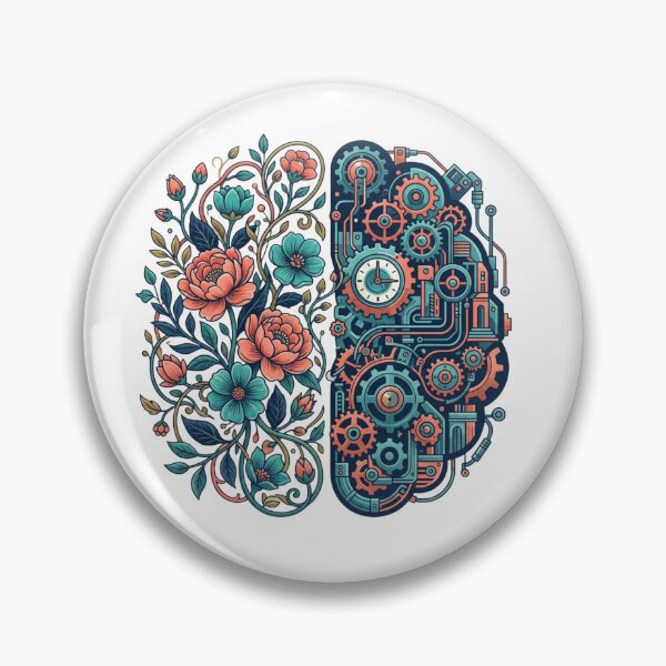 Item preview, Balance of Mind - Left Right Brain Flower Gears Psychology Art designed and sold by Sanan Israyilli.