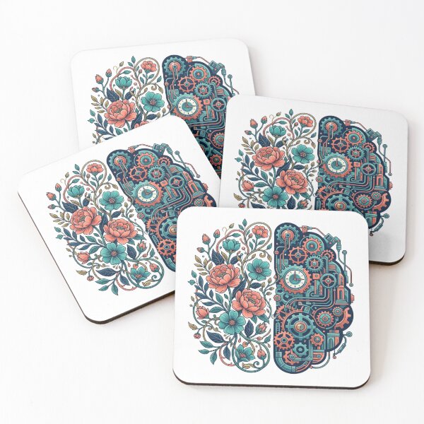 Item preview, Balance of Mind - Left Right Brain Flower Gears Psychology Art designed and sold by Sanan Israyilli.