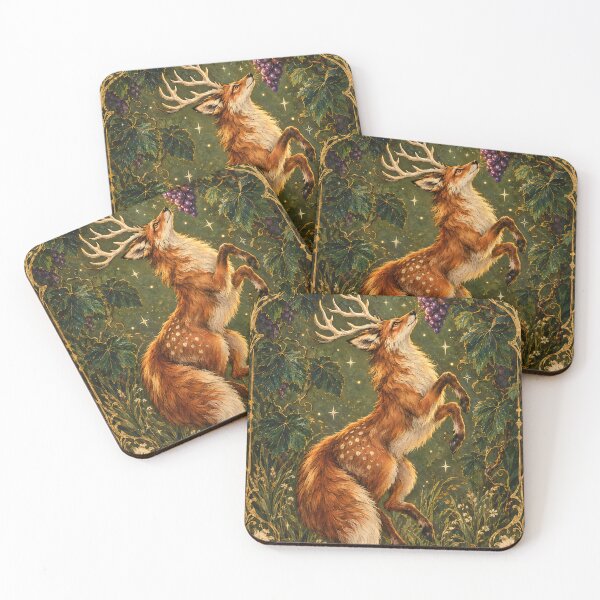Item preview, Mystical Fox Stag Reaching for Grapes designed and sold by Pure Craft.