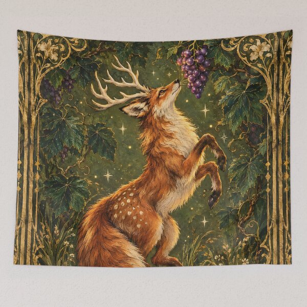 Item preview, Mystical Fox Stag Reaching for Grapes designed and sold by Pure Craft.