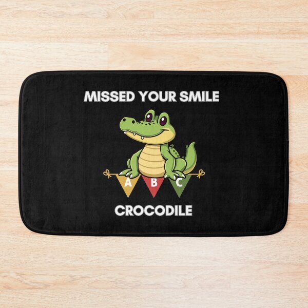 Item preview, Missed Your Smile Crocodile – Cute Back to School Reptile designed and sold by LadyInEverGreen.